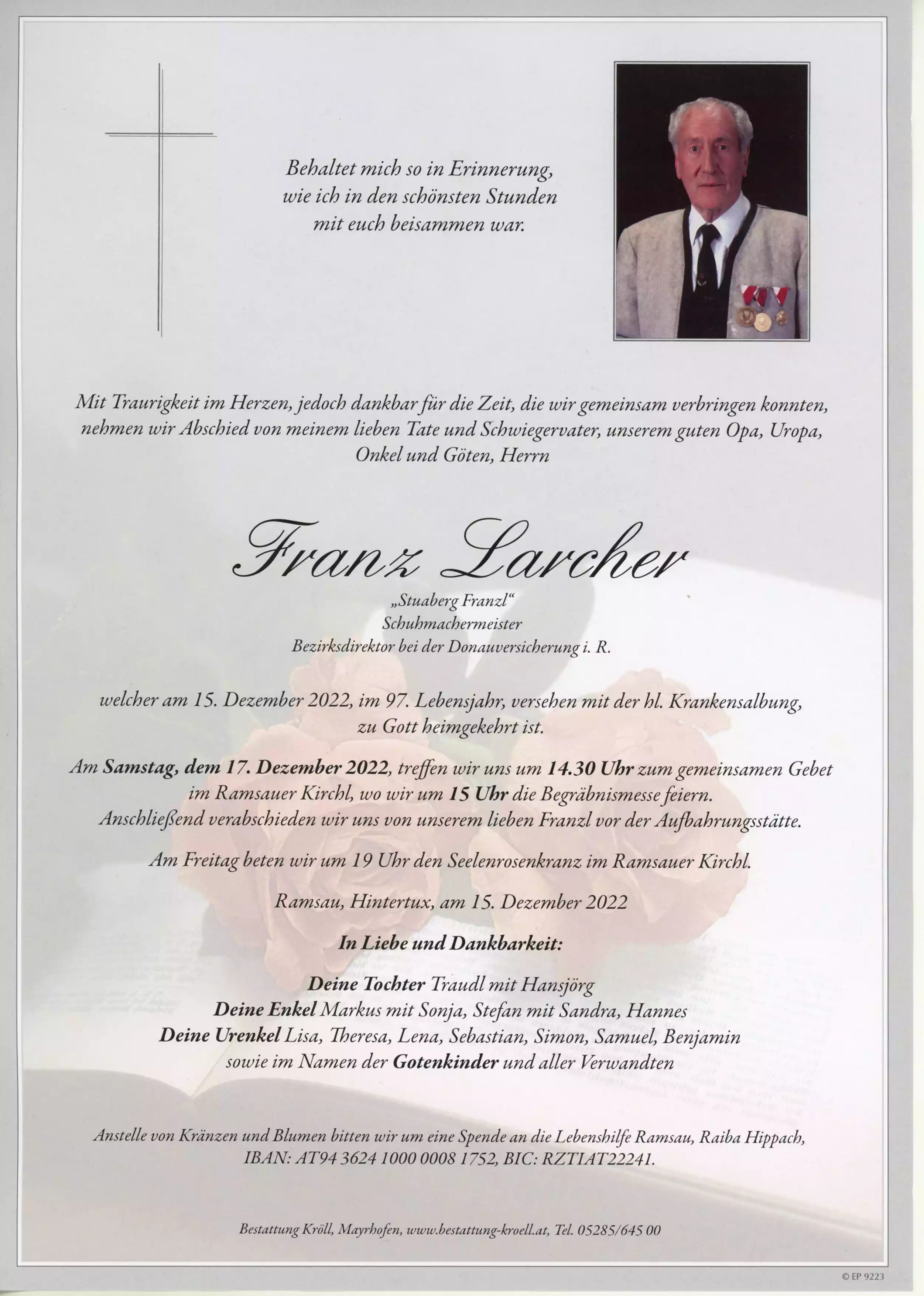 Parte von Franz Larcher